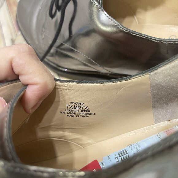 NEW Vince Camuto Ciana‎ Metallic Leather Lace Up Womens Dress Shoes Sz 7.5 K1 - Picture 7 of 10